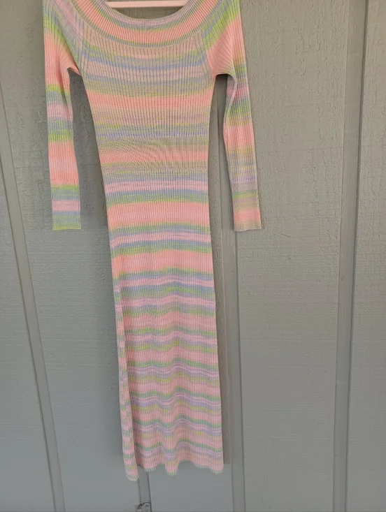 Anthropologie Daily Practice Sweater Midi Dress Size XS Preppy Slit Stretch - Picture 4 of 11